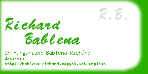 richard bablena business card